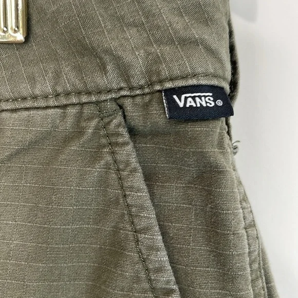 Vans Men's Olive Green Cargo Shorts Ripstop Cotton Utility Size 32 - Picture 5 of 10